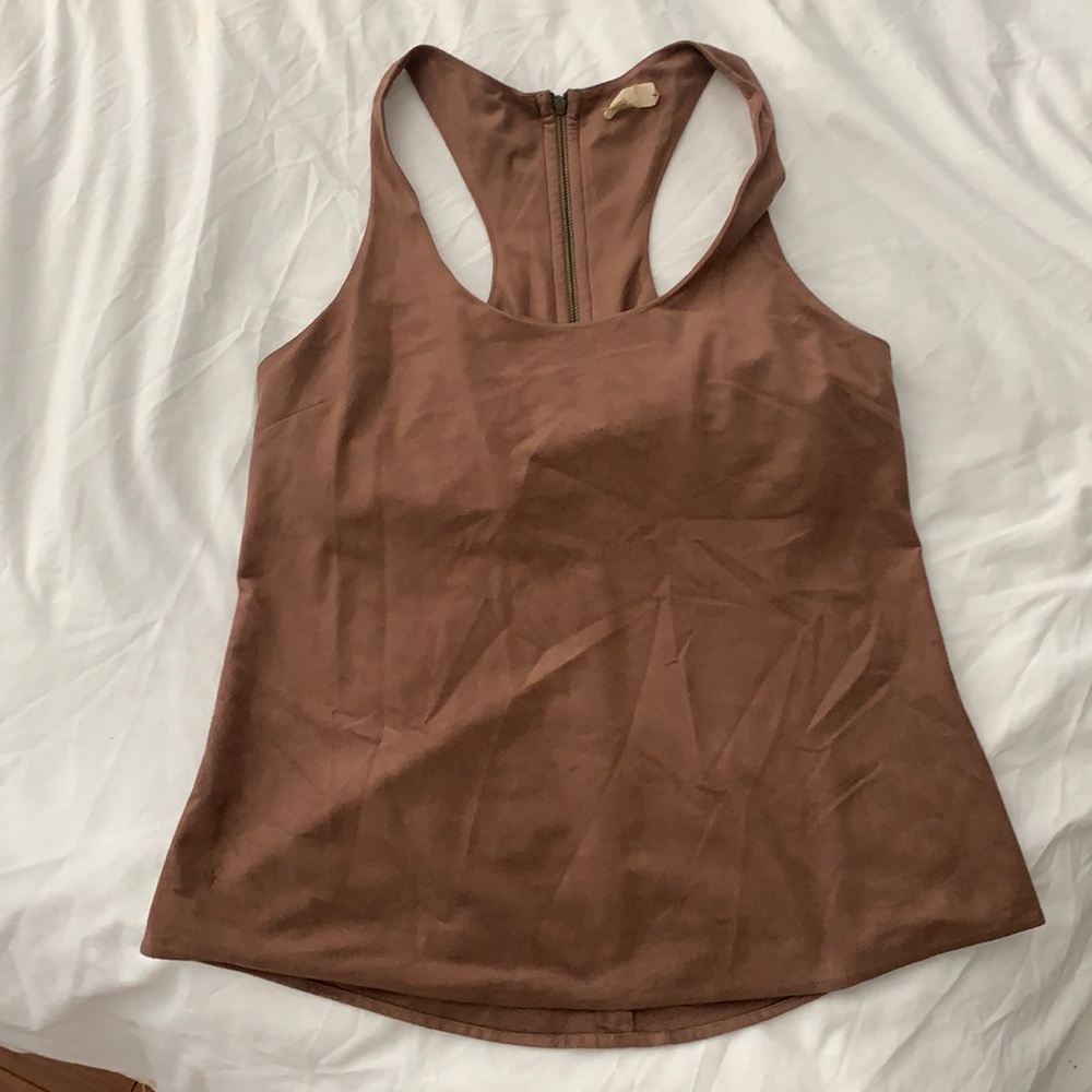 Suede brown dressy tank